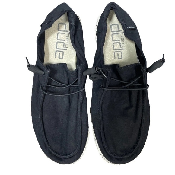 Hey Dude Wendy Shoes Slip On Sneaker Comfort Cushioned In Black Size 11 - Picture 1 of 6
